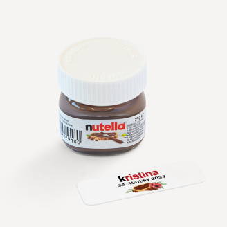 Gastgeschenk Mini Nutella Glas personalisiert