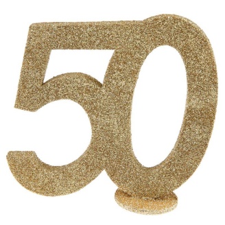 Zahl "50" glitter gold