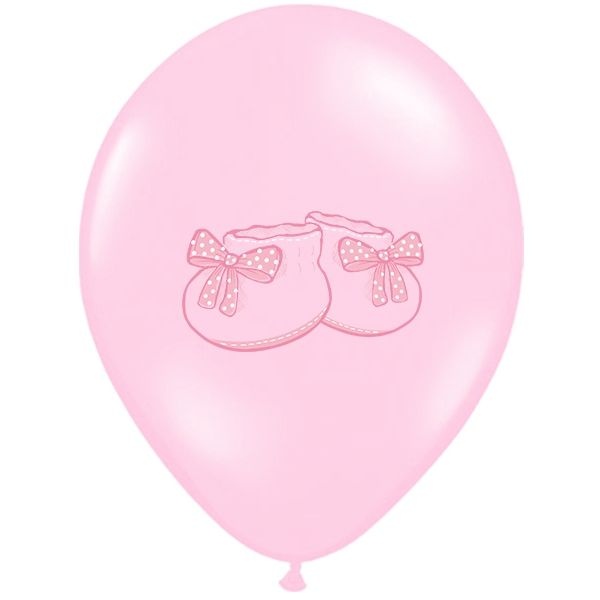 Luftballons Babyparty Babyschuh rosa 6 Stück