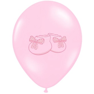 Luftballons Babyparty "Babyschuh rosa" 6...