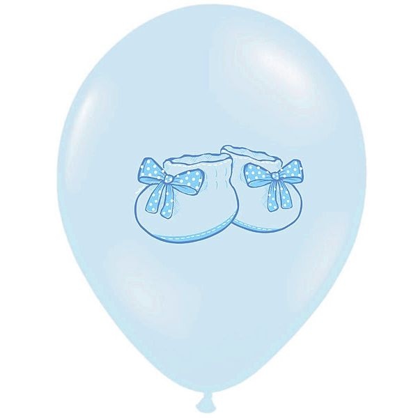 Luftballons Babyparty Babyschuh hellblau 6 Stück