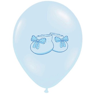 Luftballons Babyparty "Babyschuh hellblau" 6...