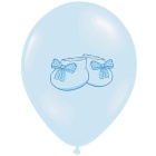 Luftballons Babyparty "Babyschuh hellblau" 6 Stück