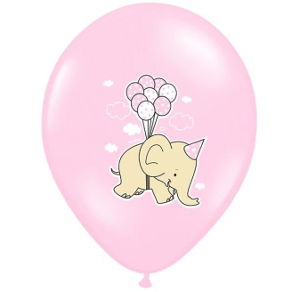 Luftballons Babyparty Elefant rosa 6 Stück