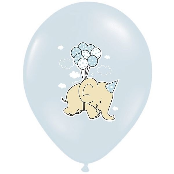 3 in 1 U-Heft Hülle Elefant mit Luftballon grau türkis
