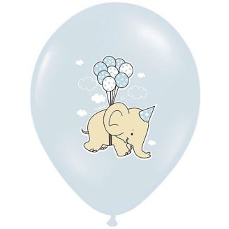 Luftballons Babyparty "Elefant" hellblau 6...