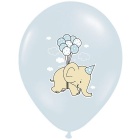 Luftballons Babyparty "Elefant" hellblau 6 Stück