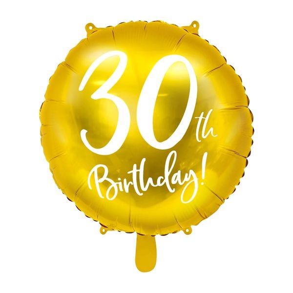Folienballon 30th Birthday gold Ø 45 cm