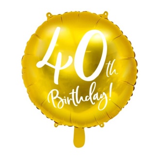 Folienballon "40th Birthday" gold Ø 45 cm
