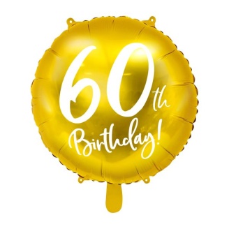Folienballon "60th Birthday" gold Ø 45 cm