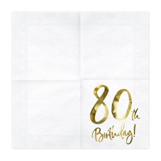 80 Tischbänder v Geburtstag Servietten schwarz weiß Servietten 18-80 Jahre 