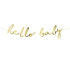 Babyparty Girlande "hello baby" gold