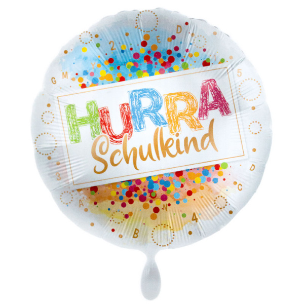 Folienballon Einschulung Hurra Schulkind Ø 45cm