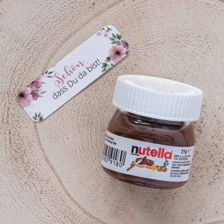 Gastgeschenk Mini Nutella Glas + Aufkleber Bohemian Summer