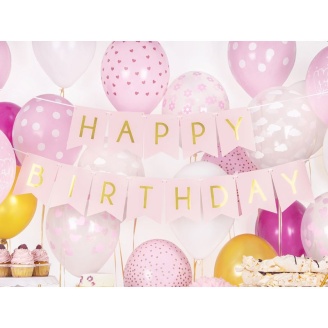 Girlande "Happy Birthday" rosa-gold