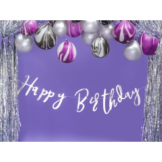 Girlande "Happy Birthday"silber
