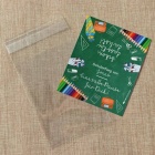 Gastgeschenk Einschulung Tüte transparent + Etikett Stifte