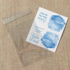Gastgeschenk Kommunion Junge Tüte transparent + Etikett "Fisch Aquarell" personalisiert