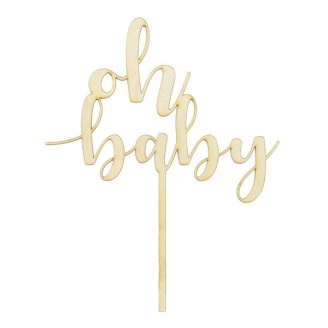 Cake Topper aus Holz "Oh baby"