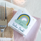 Gastgeschenk Kommunion Junge Banderole Mini Schokolade Regenbogen personalisiert
