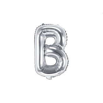 Folienballon Buchstabe "B" silber 35 cm