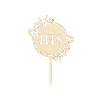 Cake Topper aus Holz "IHS"