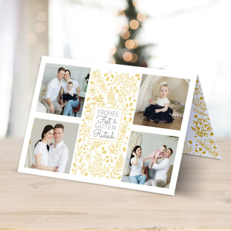 6 x Weihnachtskarte mit Foto Zweige