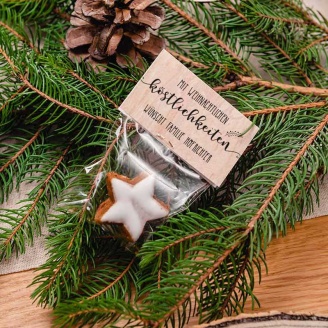 Geschenktütchen Weihnachten + Etikett Holz
