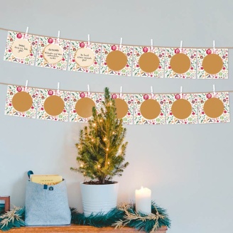 Rubbel Adventskalender Karten + Schnur Weihnachtsallerlei
