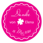 40 x Aufkleber Geburtstag "Danke" pink 3 cm inkl. Personalisierung