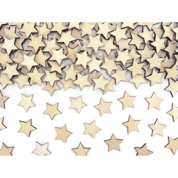 Streudeko Sterne Holz 50 Stück