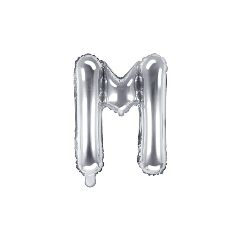 Folienballon Buchstabe M silber 35 cm