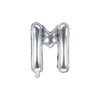 Folienballon Buchstabe "M" silber 35 cm