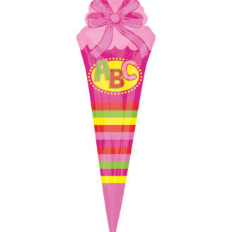 Folienballon Einschulung "Zuckertüte" pink