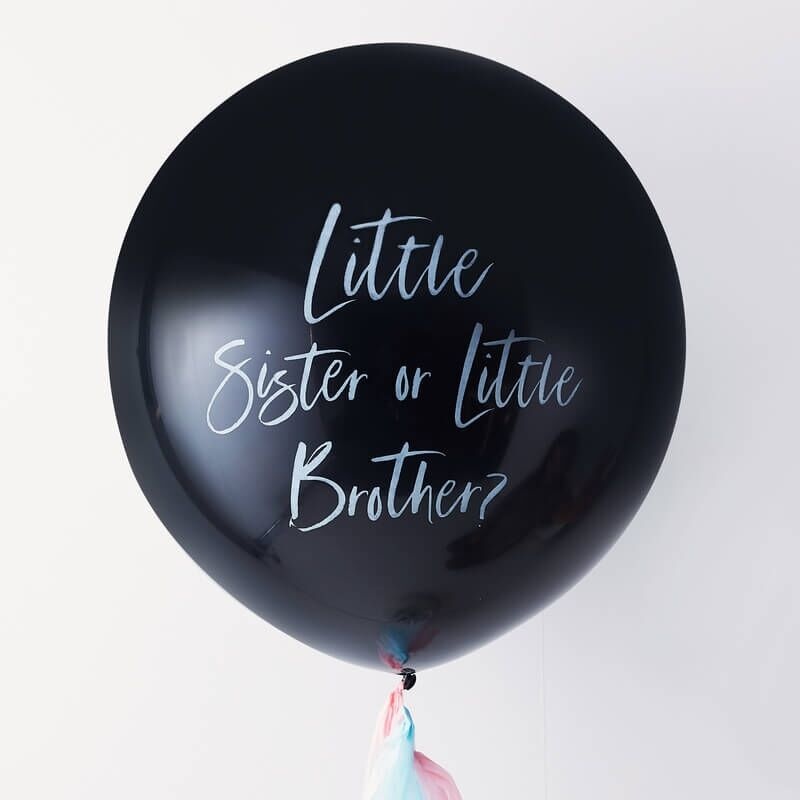 Gender Reveal Konfettiballon Little Sister or Little Brother