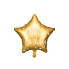 Folienballon Stern "Happy Birthday" gold 40 cm