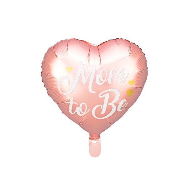 Folienballon Herz Mom to be rosa 35cm