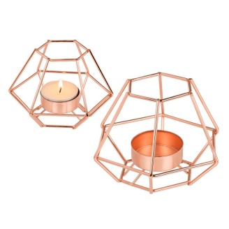 Kerzenhalter geometrisch roségold