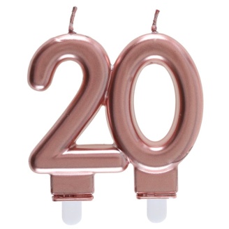 Zahlenkerze "20" roségold