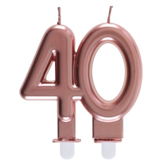 Zahlenkerze "40" roségold