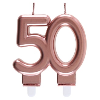 Zahlenkerze "50" roségold