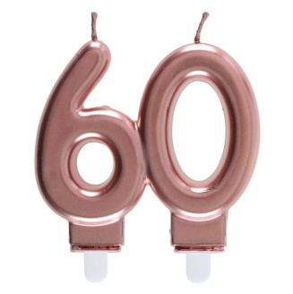 Zahlenkerze "60" roségold