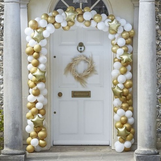 Ballongirlande Weihnachten gold-weiß...