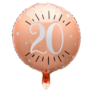 Folienballon "20. Geburtstag" roségold...