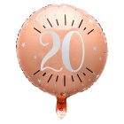 Folienballon "20. Geburtstag" roségold Ø 45 cm