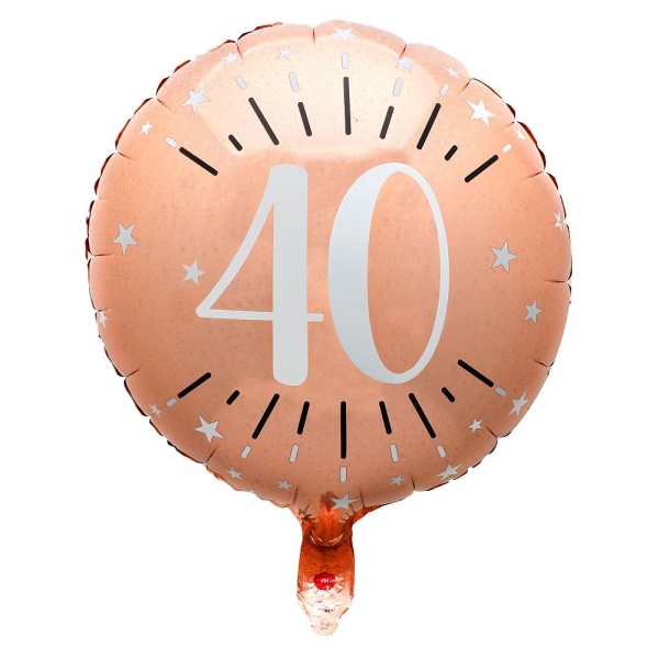 Folienballon 40. Geburtstag roségold Ø 45 cm