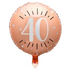 Folienballon "40. Geburtstag" roségold Ø 45 cm