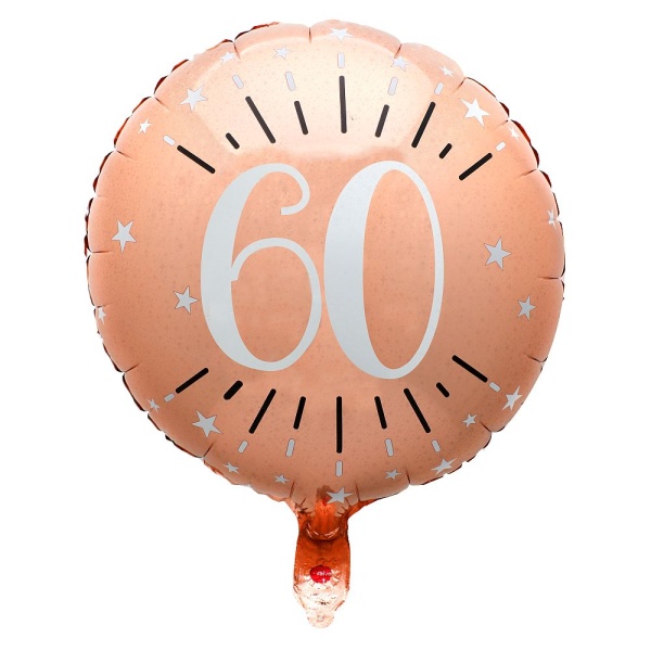 Folienballon 60. Geburtstag roségold Ø 45 cm