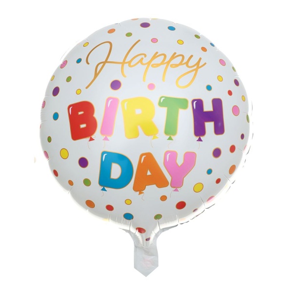 Folienballon Happy Birthday bunt Ø 45 cm