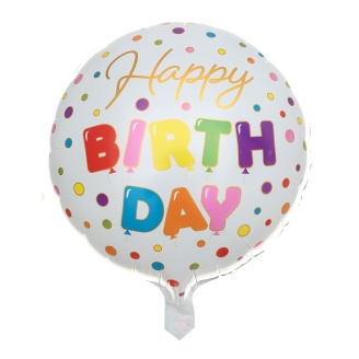 Folienballon "Happy Birthday" bunt Ø 45 cm
